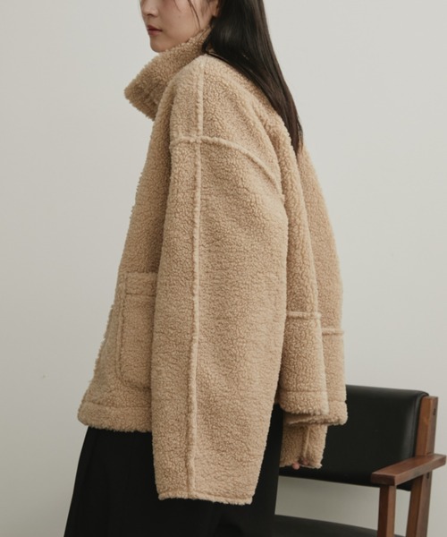 Aunt Marie's（アントマリーズ）の「フェイクムートンリバーシブルファージャケット（その他アウター・レディース・ブラック/アイボリー/ブラウン・FREE）」の8枚目の写真