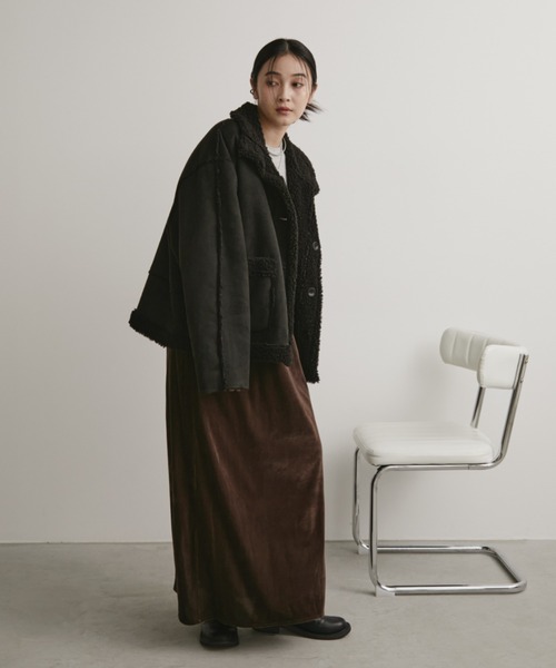 Aunt Marie's（アントマリーズ）の「フェイクムートンリバーシブルファージャケット（その他アウター・レディース・ブラック/アイボリー/ブラウン・FREE）」の19枚目の写真