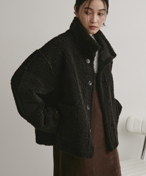 Aunt Marie's（アントマリーズ）の「フェイクムートンリバーシブルファージャケット（その他アウター・レディース・ブラック/アイボリー/ブラウン・FREE）」の22枚目の写真