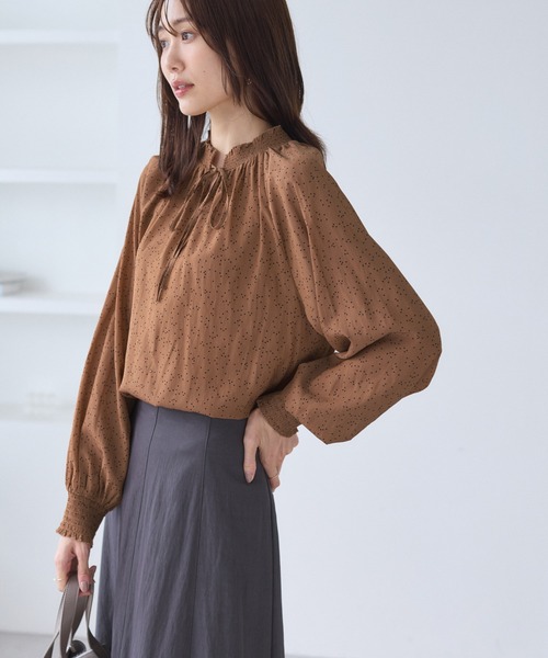 シャーリングカラーブラウス/2WAY（シャツ/ブラウス）｜ROPE