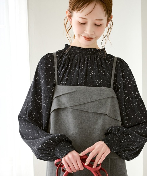 ROPE' PICNIC（ロペピクニック）の「シャーリングカラーブラウス/2WAY（シャツ/ブラウス・レディース・キナリ/オフホワイト/ブラウン/ブラック・FREE）」の4枚目の写真