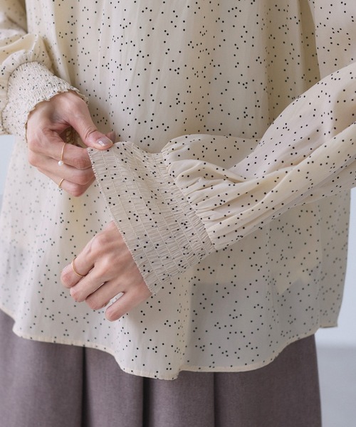 シャーリングカラーブラウス/2WAY（シャツ/ブラウス）｜ROPE