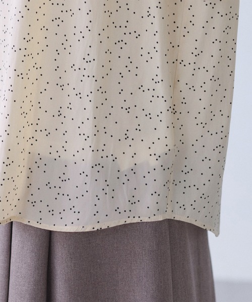 ROPÉ ロペ 前後2WAYシャーリングカラーブラウス パープル ゆったり