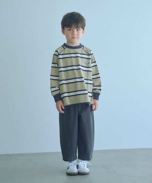 UNIVERSAL OVERALL（ユニバーサルオーバーオール）の「【別注】＜UNIVERSAL OVERALL＞ボーダー プルオーバー / キッズ  100cm-130cm（Tシャツ/カットソー・キッズ・ベージュ/ブラウン系・XS(100-110cm)/S(120-130cm)）」の13枚目の写真