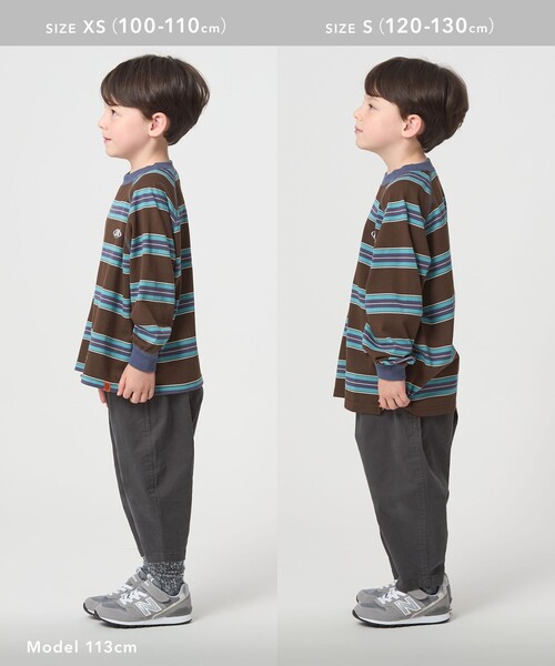 UNIVERSAL OVERALL（ユニバーサルオーバーオール）の「【別注】＜UNIVERSAL OVERALL＞ボーダー プルオーバー / キッズ  100cm-130cm（Tシャツ/カットソー・キッズ・ベージュ/ブラウン系・XS(100-110cm)/S(120-130cm)）」の17枚目の写真