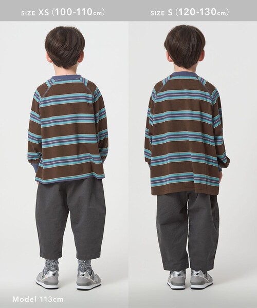 UNIVERSAL OVERALL（ユニバーサルオーバーオール）の「【別注】＜UNIVERSAL OVERALL＞ボーダー プルオーバー / キッズ  100cm-130cm（Tシャツ/カットソー・キッズ・ベージュ/ブラウン系・XS(100-110cm)/S(120-130cm)）」の18枚目の写真