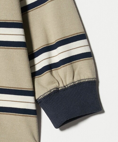 UNIVERSAL OVERALL（ユニバーサルオーバーオール）の「【別注】＜UNIVERSAL OVERALL＞ボーダー プルオーバー / キッズ  100cm-130cm（Tシャツ/カットソー・キッズ・ベージュ/ブラウン系・XS(100-110cm)/S(120-130cm)）」の4枚目の写真