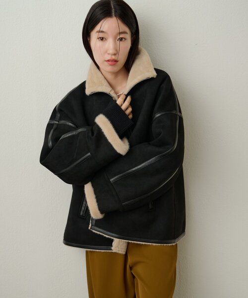 RES RALIQUE ムートンコート フェイクムートンショートコート（ムートンコート）｜Omekashi