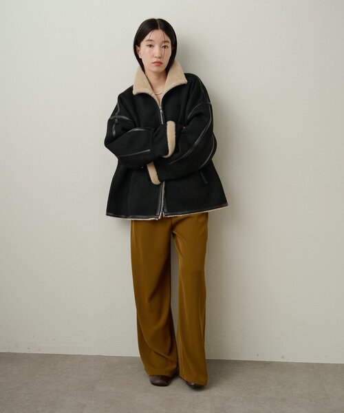 Omekashi（オメカシ）の「フェイクムートンショートコート（ムートンコート・レディース・ブラック/ホワイト系その他・FREE）」の5枚目の写真