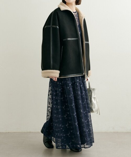 Omekashi（オメカシ）の「フェイクムートンショートコート（ムートンコート・レディース・ブラック/ホワイト系その他・FREE）」の9枚目の写真