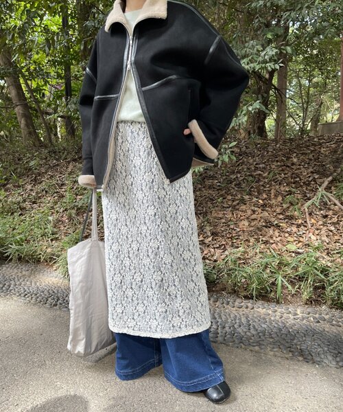 Omekashi（オメカシ）の「フェイクムートンショートコート（ムートンコート・レディース・ブラック/ホワイト系その他・FREE）」の10枚目の写真