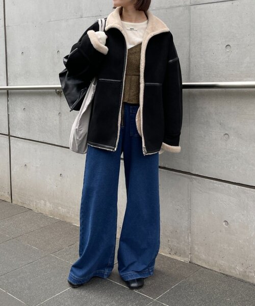 Omekashi（オメカシ）の「フェイクムートンショートコート（ムートンコート・レディース・ブラック/ホワイト系その他・FREE）」の12枚目の写真