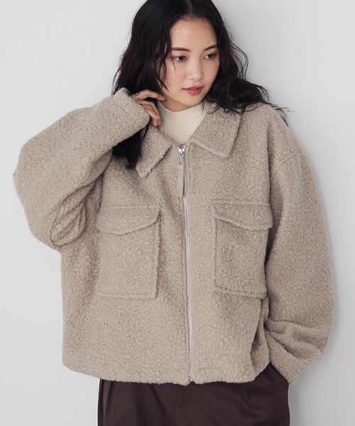 forksy.】ブークレジップアップビッグポケットジャケット（その他