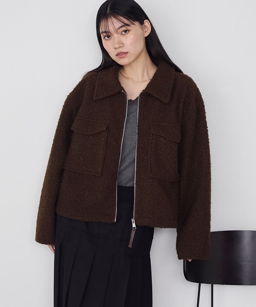 forksy.(フォルクシー)の「【forksy.】ブークレジップアップビッグポケットジャケット(その他アウター・レディース・ライトグレー/ブラウン/ブラック・FREE)」の4枚目の写真