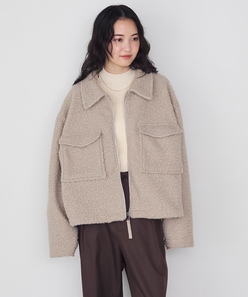 forksy.】ブークレジップアップビッグポケットジャケット forksy