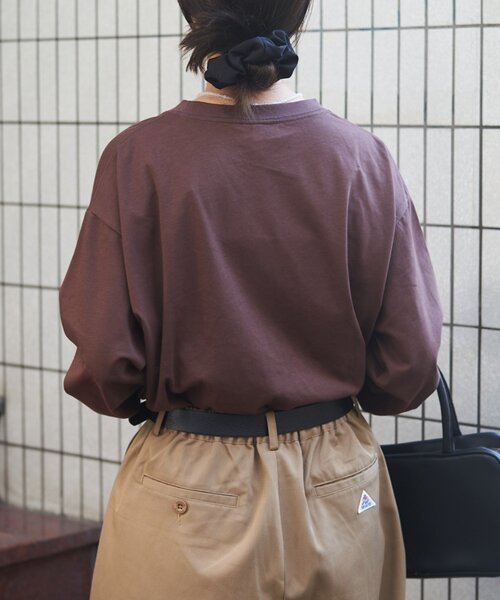 GEVACO（ゲバコ）の「【GEVACO】ベーシックロングスリーブTEE（Tシャツ/カットソー・レディース・チャコールグレー/ブラウン/イエロー・MEDIUM/LARGE）」の13枚目の写真