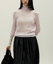 anggae/アンゲ LAYERED TWO TONE TURTLENECK ウール タートルネック ニットレイヤードトップス 冬服