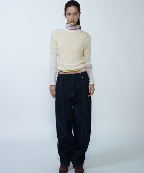 anggae(アンゲ)の「anggae/アンゲ LAYERED TWO TONE TURTLENECK ウール タートルネック ニットレイヤードトップス 冬服(ニット/セーター・レディース・ブラック/イエロー/ピンク・S/M)」の7枚目の写真