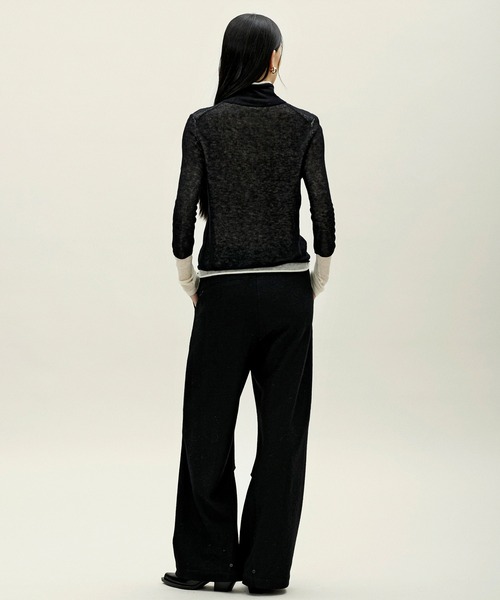 anggae(アンゲ)の「anggae/アンゲ LAYERED TWO TONE TURTLENECK ウール タートルネック ニットレイヤードトップス 冬服(ニット/セーター・レディース・ブラック/イエロー/ピンク・S/M)」の4枚目の写真