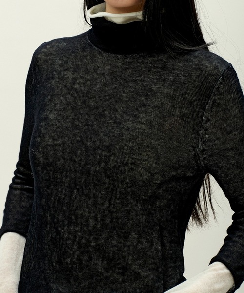 anggae(アンゲ)の「anggae/アンゲ LAYERED TWO TONE TURTLENECK ウール タートルネック ニットレイヤードトップス 冬服(ニット/セーター・レディース・ブラック/イエロー/ピンク・S/M)」の16枚目の写真
