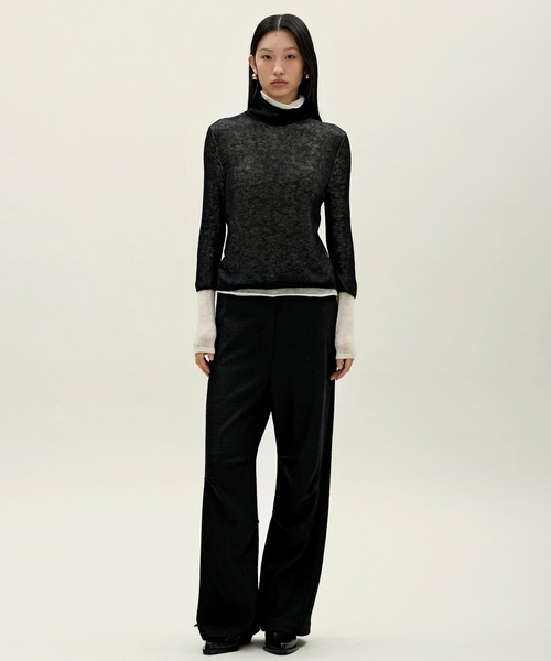 anggae(アンゲ)の「anggae/アンゲ LAYERED TWO TONE TURTLENECK ウール タートルネック ニットレイヤードトップス 冬服(ニット/セーター・レディース・ブラック/イエロー/ピンク・S/M)」の12枚目の写真
