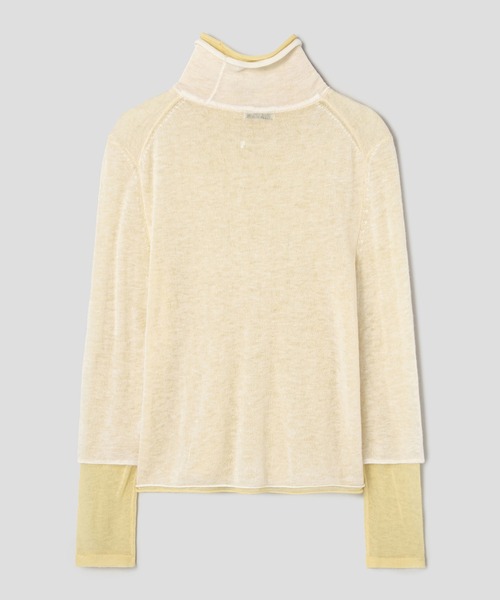 anggae(アンゲ)の「anggae/アンゲ LAYERED TWO TONE TURTLENECK ウール タートルネック ニットレイヤードトップス 冬服(ニット/セーター・レディース・ブラック/イエロー/ピンク・S/M)」の10枚目の写真