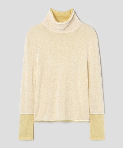 anggae(アンゲ)の「anggae/アンゲ LAYERED TWO TONE TURTLENECK ウール タートルネック ニットレイヤードトップス 冬服(ニット/セーター・レディース・ブラック/イエロー/ピンク・S/M)」の15枚目の写真