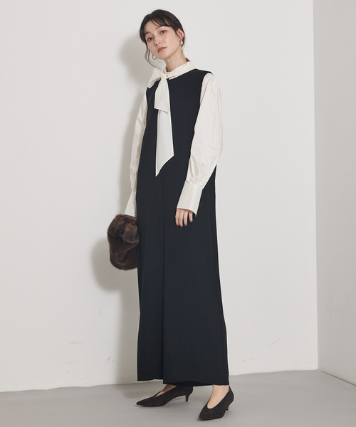 qualite（カリテ）の「【オールシーズン大活躍】ダブルサテンオールインワン/秋服/冬服/オケージョン/パーティ（つなぎ/オールインワン・レディース・ブラック・38/36）」の20枚目の写真