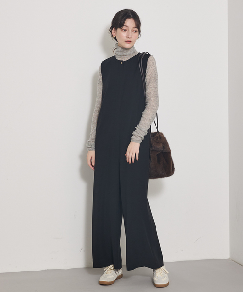 qualite（カリテ）の「【オールシーズン大活躍】ダブルサテンオールインワン/秋服/冬服/オケージョン/パーティ（つなぎ/オールインワン・レディース・ブラック・38/36）」の22枚目の写真