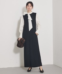 qualite（カリテ）の「【オールシーズン大活躍】ダブルサテンオールインワン/秋服/冬服/オケージョン/パーティ（つなぎ/オールインワン）」