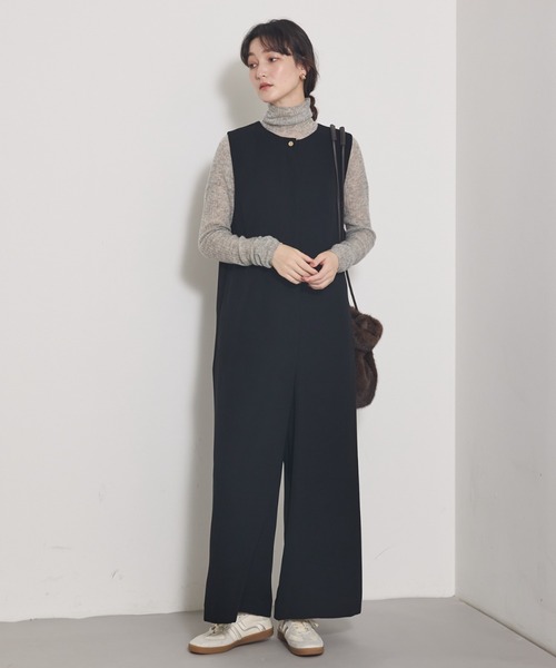 qualite（カリテ）の「【オールシーズン大活躍】ダブルサテンオールインワン/秋服/冬服/オケージョン/パーティ（つなぎ/オールインワン・レディース・ブラック・38/36）」の7枚目の写真