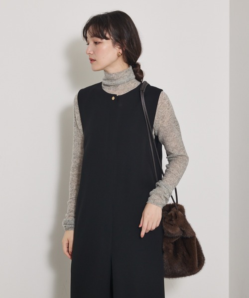 qualite（カリテ）の「【オールシーズン大活躍】ダブルサテンオールインワン/秋服/冬服/オケージョン/パーティ（つなぎ/オールインワン・レディース・ブラック・38/36）」の9枚目の写真