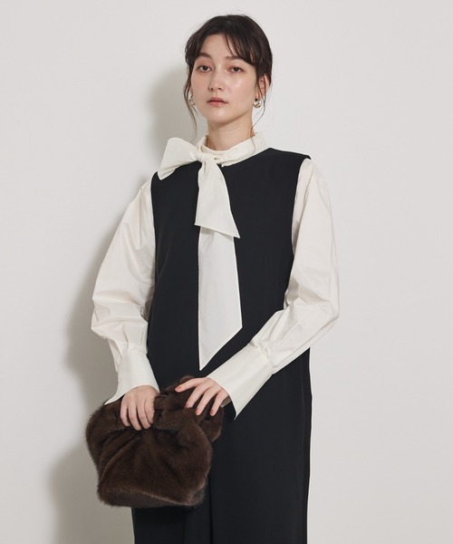 qualite（カリテ）の「【オールシーズン大活躍】ダブルサテンオールインワン/秋服/冬服/オケージョン/パーティ（つなぎ/オールインワン・レディース・ブラック・38/36）」の5枚目の写真