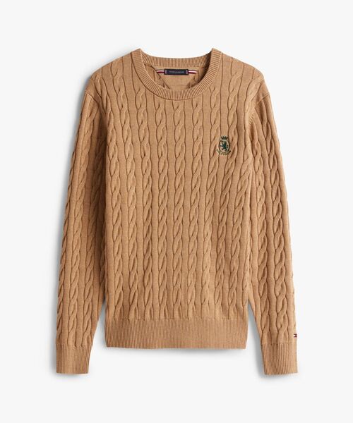 TOMMY HILFIGER（トミーヒルフィガー）の「クラシックコットンケーブルクレストクルーネックセーター（ニット/セーター・メンズ・バーガンディー/ホワイト/イエロー× ブルー/ブラウン系その他6/グリーン/ネイビー・SMALL/LARGE/MEDIUM/X-LARGE）」の19枚目の写真