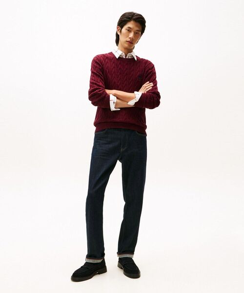 TOMMY HILFIGER（トミーヒルフィガー）の「クラシックコットンケーブルクレストクルーネックセーター（ニット/セーター・メンズ・バーガンディー/ホワイト/イエロー× ブルー/ブラウン系その他6/グリーン/ネイビー・SMALL/LARGE/MEDIUM/X-LARGE）」の16枚目の写真