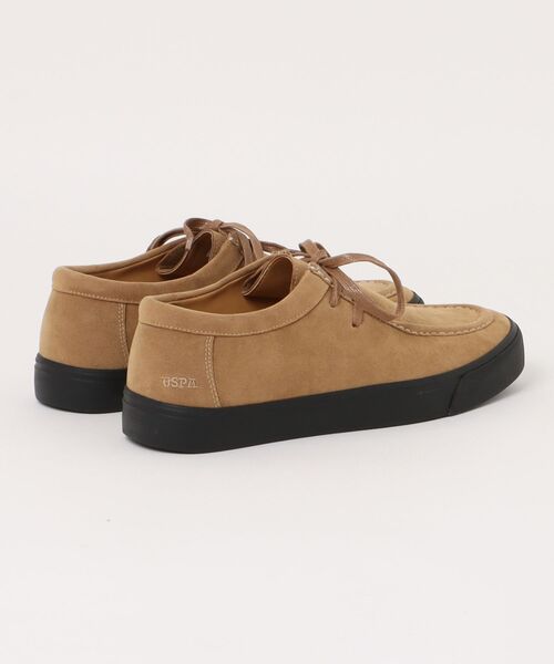 U.S. POLO ASSN.(ユーエスポロアッスン)の「【U.S. POLO ASSN./ユーエスポロアッスン】【落ち着いたスウェードを使用した高級感ある一足】フェイクスウェードブーツ ショートブーツ ワンポイント刺繍 ラバーソール(モカシン/デッキシューズ・メンズ・ブラック/キャメル・26.5cm/26cm/25.5cm/25cm/27cm)」の3枚目の写真