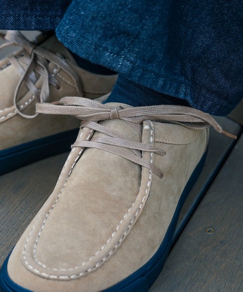 U.S. POLO ASSN.(ユーエスポロアッスン)の「【U.S. POLO ASSN./ユーエスポロアッスン】【落ち着いたスウェードを使用した高級感ある一足】フェイクスウェードブーツ ショートブーツ ワンポイント刺繍 ラバーソール(モカシン/デッキシューズ・メンズ・ブラック/キャメル・26.5cm/26cm/25.5cm/25cm/27cm)」の9枚目の写真