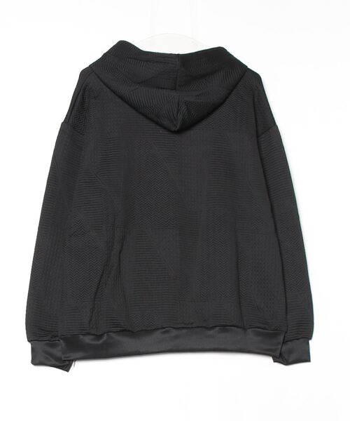 ARCADE（アーケード）の「ジャガード織り ゆったり ジップパーカー（パーカー・メンズ・ホワイト/ブラック・S/M/L/XL/2XL）」の3枚目の写真