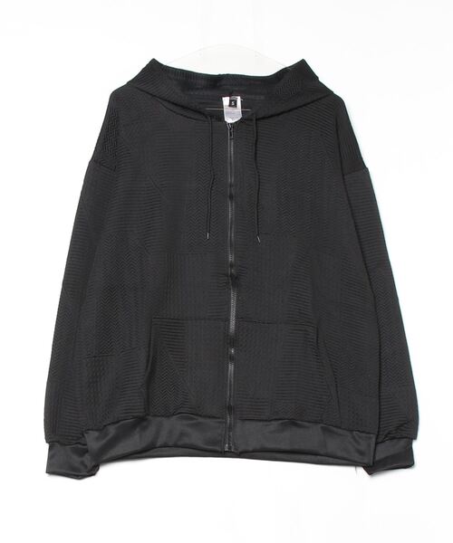 ARCADE（アーケード）の「ジャガード織り ゆったり ジップパーカー（パーカー・メンズ・ホワイト/ブラック・S/M/L/XL/2XL）」の5枚目の写真