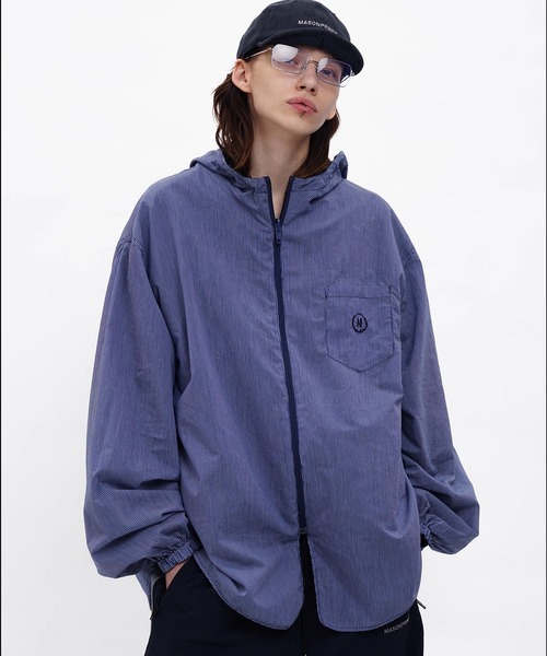 MASONPRINCE（メイソンプリンス）の「オーバーサイズ  リバーシブル チェックシャツ フード付きブルゾン WT4301【MASONPRINCE】【2025AW】（ブルゾン・メンズ・ネイビー・L/M/S）」の6枚目の写真