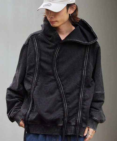 黒 ロゴパーカー 事前にやりとりしてる方の専用商品！！！ セール】Wash-Processed Silhouette Change Pullover Hoodie