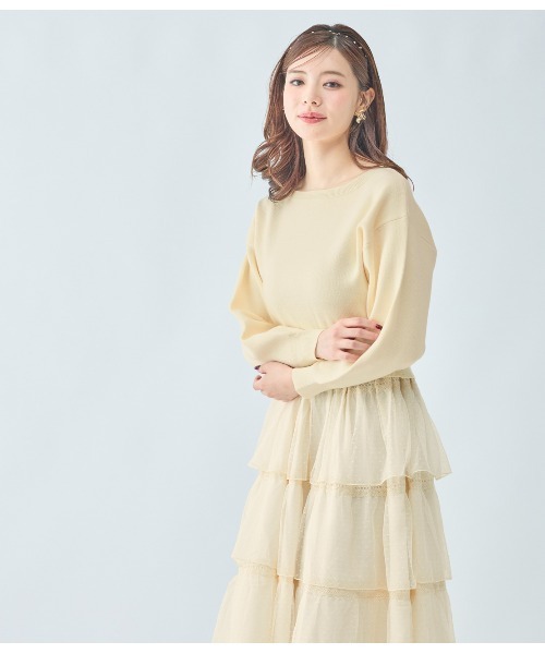 PEACH JOHN(ピーチジョン)の「ティアードコンビニットワンピース(ワンピース・レディース・アイボリー/ブラック・ONE SIZE)」の5枚目の写真