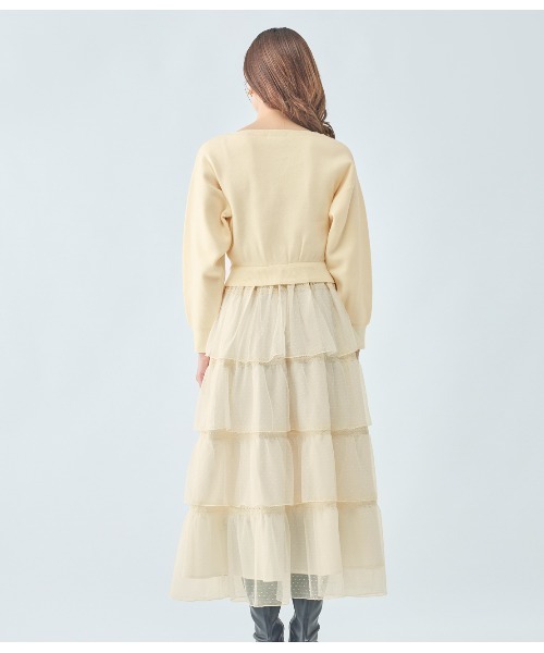 PEACH JOHN(ピーチジョン)の「ティアードコンビニットワンピース(ワンピース・レディース・アイボリー/ブラック・ONE SIZE)」の9枚目の写真