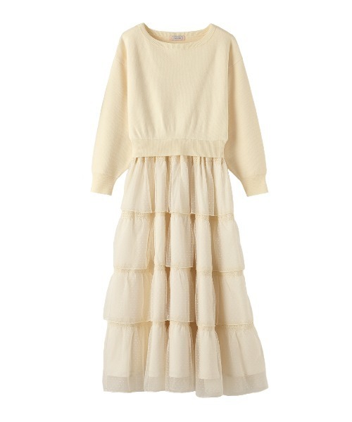 PEACH JOHN(ピーチジョン)の「ティアードコンビニットワンピース(ワンピース・レディース・アイボリー/ブラック・ONE SIZE)」の20枚目の写真