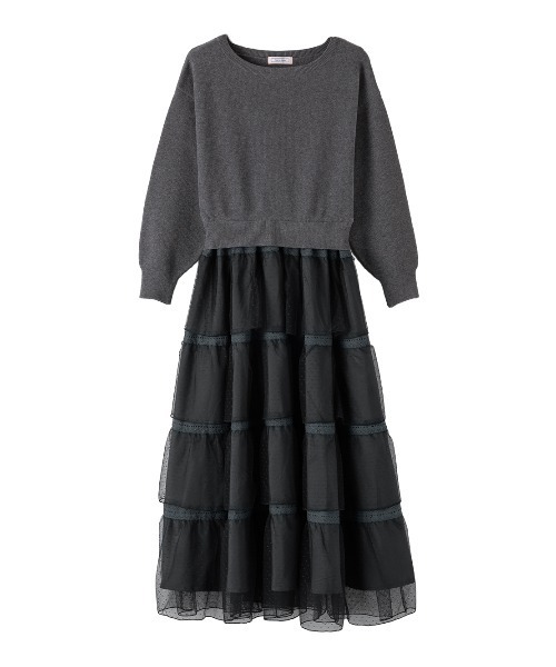 PEACH JOHN(ピーチジョン)の「ティアードコンビニットワンピース(ワンピース・レディース・アイボリー/ブラック・ONE SIZE)」の21枚目の写真