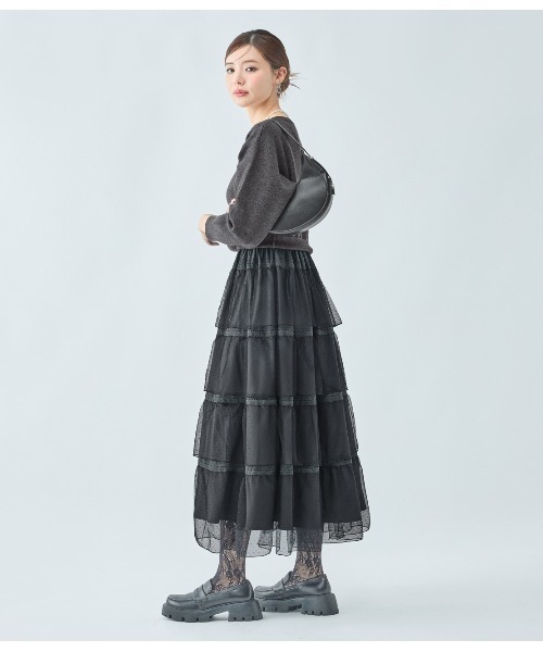 PEACH JOHN(ピーチジョン)の「ティアードコンビニットワンピース(ワンピース・レディース・アイボリー/ブラック・ONE SIZE)」の15枚目の写真