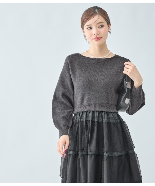 PEACH JOHN(ピーチジョン)の「ティアードコンビニットワンピース(ワンピース・レディース・アイボリー/ブラック・ONE SIZE)」の16枚目の写真