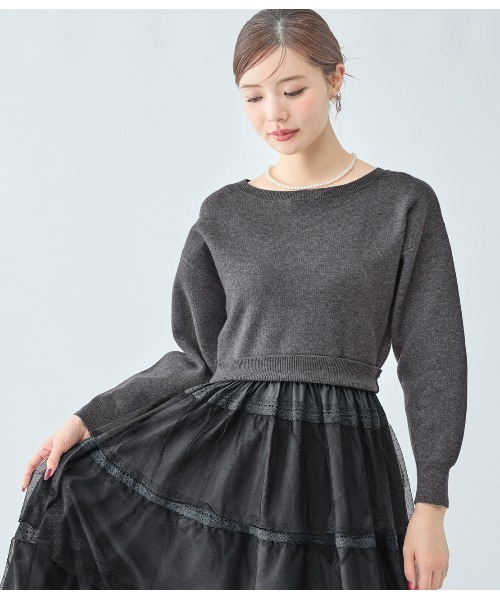 PEACH JOHN(ピーチジョン)の「ティアードコンビニットワンピース(ワンピース・レディース・アイボリー/ブラック・ONE SIZE)」の18枚目の写真