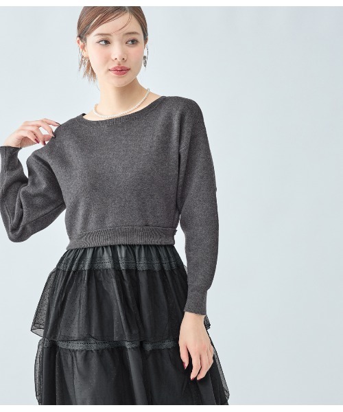 PEACH JOHN(ピーチジョン)の「ティアードコンビニットワンピース(ワンピース・レディース・アイボリー/ブラック・ONE SIZE)」の19枚目の写真