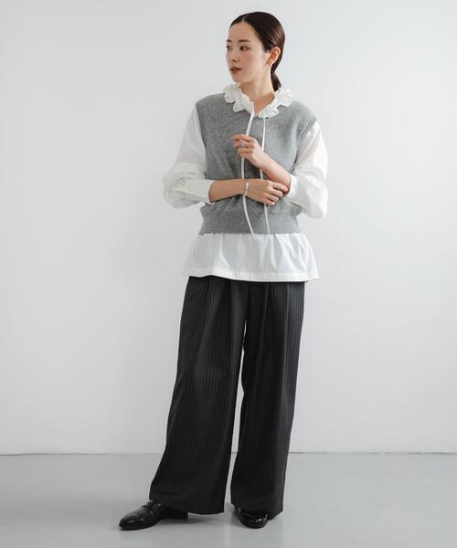 URBAN RESEARCH（アーバンリサーチ）の「frillブラウス（シャツ/ブラウス・レディース・キャメル/ブラック/オフホワイト・FREE）」の7枚目の写真